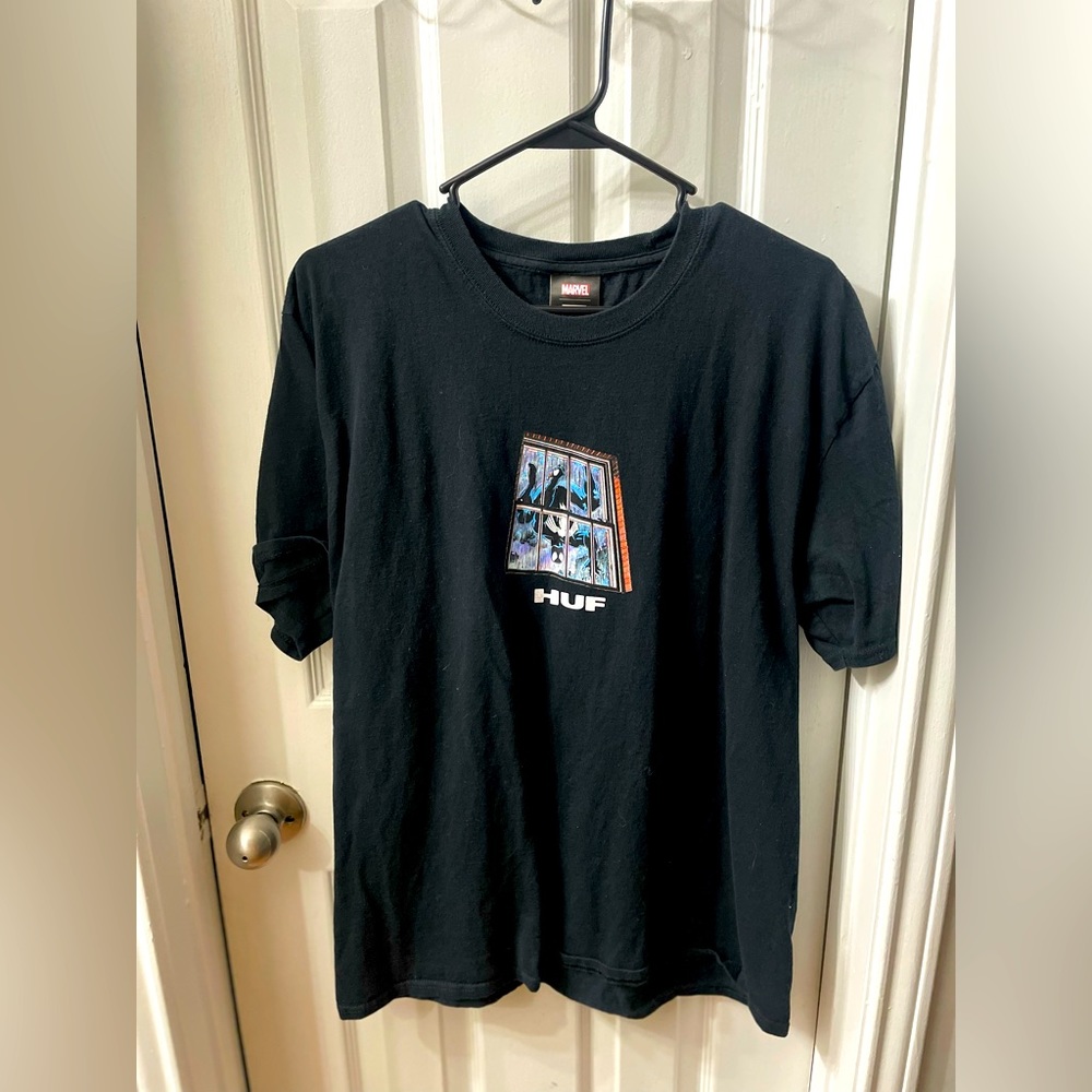 marvel x huf spider-man black short sleeve t-shirt